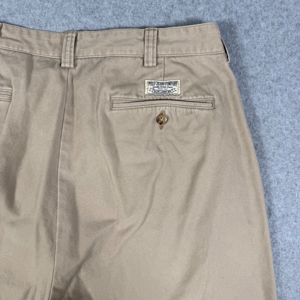 Polo Jeans Co Ralph Lauren Mens Khaki Chino Pants 36x30 Tan Cotton Straight Leg